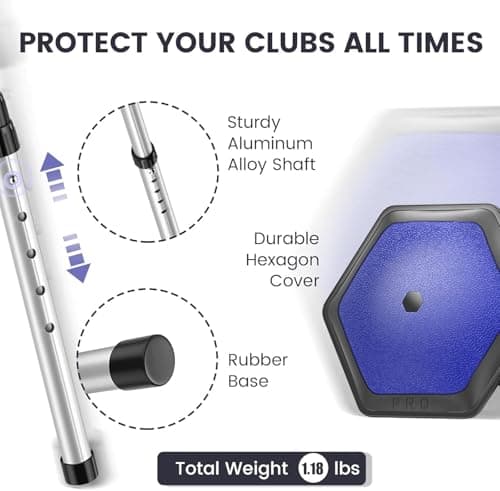 Golf Travel Bag Support Pole - 55" Adjustable Aluminum Club Protector & Stiff Arm for Maximum Protection — view 2