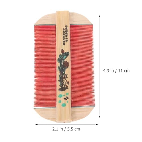 2pcs Bamboo Hair Comb Dense Teeth, Retro Style for Men Women — view 2