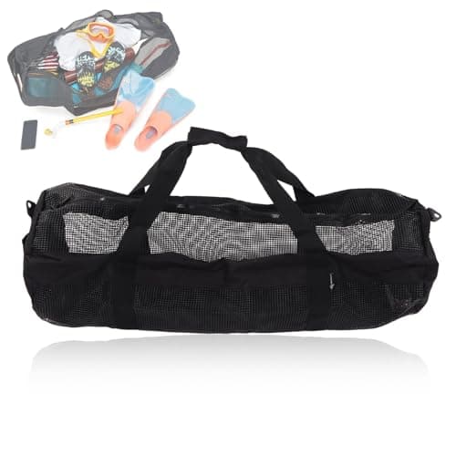 96x32cm/37.8x12.6in Diving Net Bag, Large Capacity Mesh Dive Bag Extra Large Mesh Travel Bag Snorkeling Equipment Mesh Storage Bag Snorkel Gear Mesh Travel Bag with Handle for Beach Pool