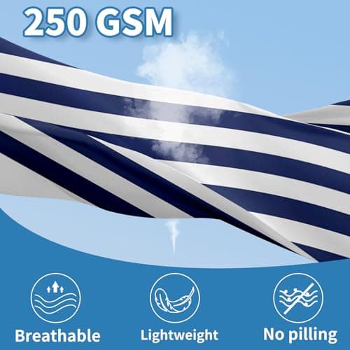160 x 80 cm Microfibre Towel - Large Size Quick Drying Microfibre Beach Towels for adults, Sand-Free, Absorbentextra large Beach Towels for adults - Includes Storage Bag (Deep Blue and Pink Stripes) — view 4
