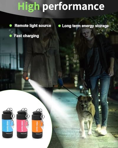 UCEC 3 Pack EDC Keyring Torch Rechargeable USB LED, Mini Flashlight — view 5