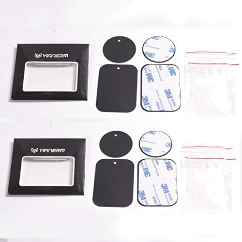 YIANERM 8 Packs Thin Metal Plate For Magnetic Car Phone Holder (4 Round and 4 Rectangle) — view 5