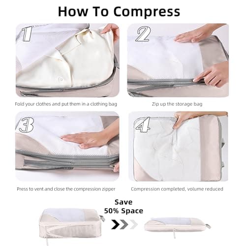 SYEXDZON Compression Packing Cubes, 8pcs Travel Organisers — view 5