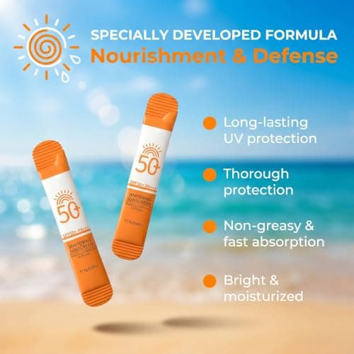 Avvchuy 30 Pack Mini Travel Size Sun Cream SPF 50+, Lightweight Sunscreen Sachets for Face and Body, Waterproof & Non-Greasy Suncream for Daily Use (8g) — view 5