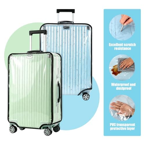 Rzspher 2 PCS Clear PVC Suitcase Cover, 28 in Waterproof Luggage Cover — view 5