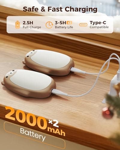 Bearwind Rechargeable Hand Warmers 2-Pack Magnetic Ultra-Thin Design, Brown — view 3