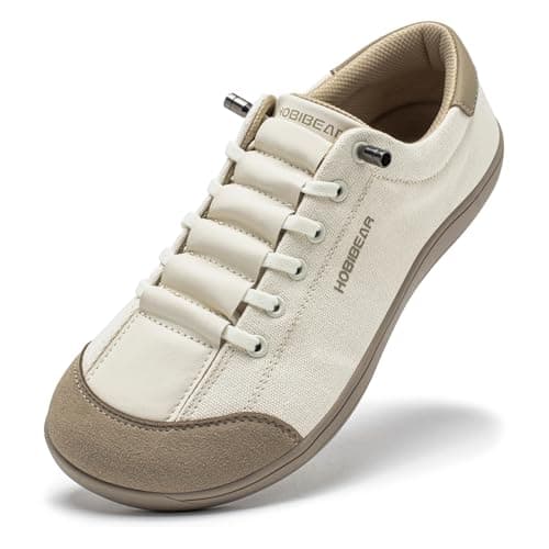 HOBIBEAR Unisex Wide Trainers for Men Women Outdoor Trail Running Minimalist Walking Shoes Lightweight and Breathable Beige Brown