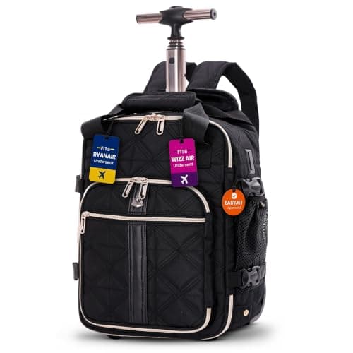 Aerolite Premium 40x30x20 Ryanair & Wizz Air 2 Wheel Trolley Backpack Bag
