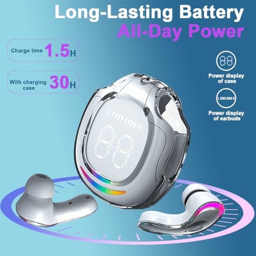 HYGMOCC AI Language Translator Earbuds, Supports 144 Languages,Online Translation Real Time,Earphone 3-in-1 Accents，Earbuds Perfect for Travel Business and Learning Voice Language Translator（White） — view 6