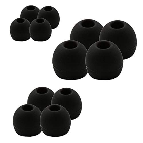 Xcessor Replacement Silicone Earbuds 6 Pairs (Set of 12 Pieces). S/M/L, Black — view 2