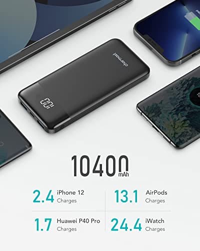 Charmast Power Bank, Ultra Slim 10400mAh Portable Charger Quick Charge — view 3