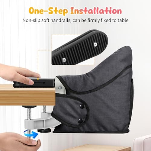 Toogel Hook-On High Chair, Foldable Portable Seat for 6-36 Months, Black — view 3