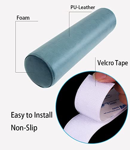 YUR Cylinder Foam Neck Bolster Cushion with Non-Slip Velcro,Pillow for Neck Back Lumbar Spine Knee Support Cushion for Sofa/Chair/Car,Pain Relief, Brown, 12x40cm — view 6