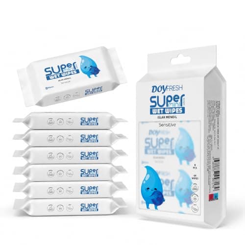Big Dealz Super Mini Travel Wet Wipes, Sensitive, 8 Pack (64 Wipes), white
