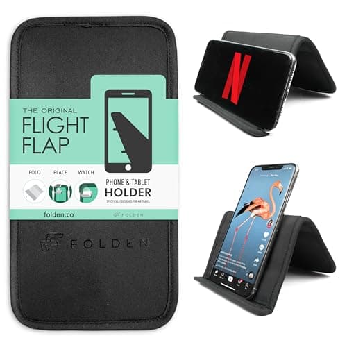 Airplane Phone Holder - Foldable Plane Phone Stand for Travel - Flexible Mobile Stand for Desk & Bed - Flight Mobile Holder Desk - Accessories Travel Essentials For Flying (Cordura)