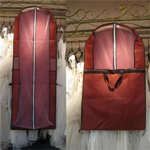 clothes dust bag Large For Wedding Dress Dust Cover Zipper Gown Dustproof Storage Bag Foldable Garment Clothes Case Protector(Yellow) — view 4