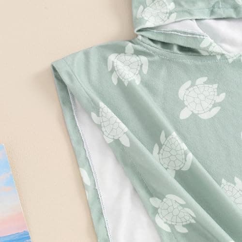 Kids Toddler Baby Boy Hooded Poncho Towels (Sea Turtle Green, 6-12 Months) — view 5