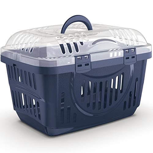 CAT CENTRE Grey Pet Carrier, Top Entry, Dog Cat Puppy, Travel Kennel
