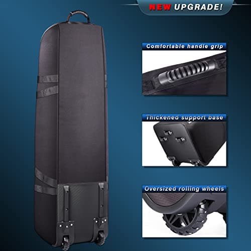 CHAMPKEY Premium Soft Padded Golf Travel Bag Flight with Wheels - 1200D Premium Oxford Fabric Golf Travel Cover — view 3