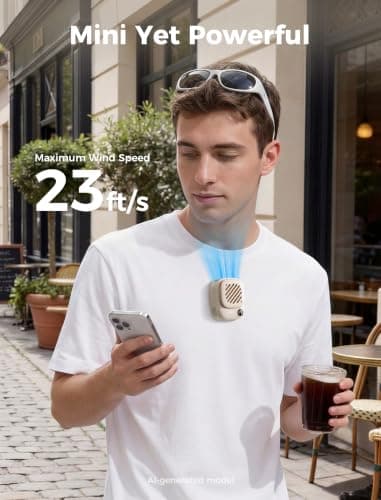 Aecooly Magnetic Neck Fan,Mini Portable,Mighty Hands Free Fan — view 4