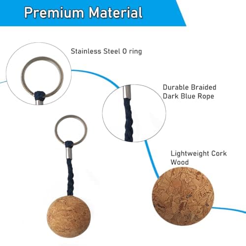 COZLYNX 2Pcs Floating Ball Keychain 35mm Floating Cork Ball Keyring — view 4