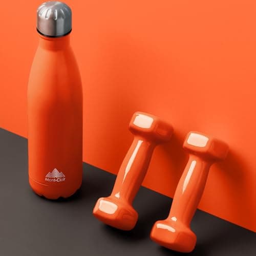 Mont-Clair Stainless Steel Water Bottle, Vacuum Insulated - BPA Free, 12h Hot & 24h Cold Drinks, Metal Water Bottle 500ml Leakproof, Ideal for Adult, Kids, Running - Orange — view 6
