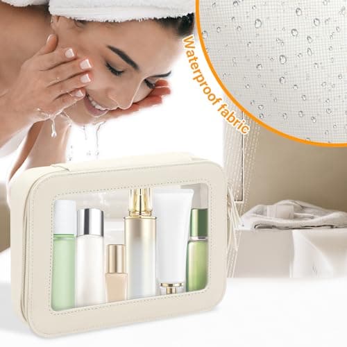 Clear Makeup Bag Travel Toiletry Bag for Women Waterproof Clear Cosmetic Bags with Double Zipper for Ladies Girls — view 6