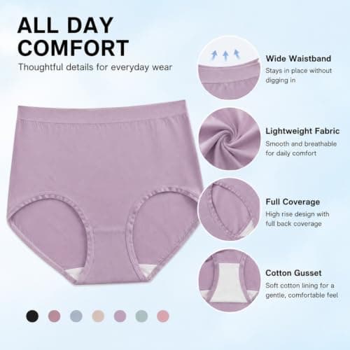 Women's 4 Pack Polyester Briefs High Waist Full Coverage Cotton Gusset (4pcs-e,S) — view 5