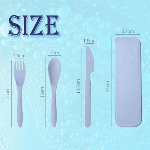 5 Sets Travel Cutlery - Portable Picnic & Camping Lunch Cutlery Set with Case - Reusable Spoon Fork Sets — view 2