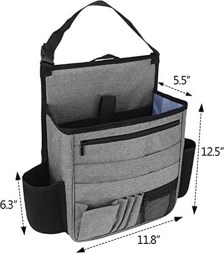 Luxja Front Car Seat Organiser, Car Seat Storage Bag, Grey — view 6