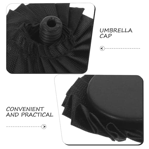 VILLCASE 4 Sets Umbrella Tip Caps Repair Kit for Rain Umbrellas Black Plastic Material with Strong Grip and Easy to Install Includes 6mm and 8mm Sizes Simple and Convenient Style — view 3