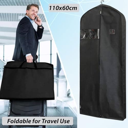 Travel Suit Bag with Zipper Tour Garment Bag for Protecting Outfits Carrying Outfit 110x60cm — view 6