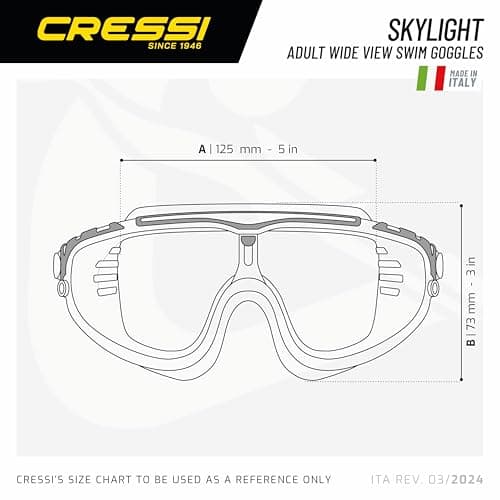 Cressi since 1946 - Skylight swim mask for adults with mono lens wide vision anti fog anti scratch UV protection silicone strap and adjustable buckles for pool and outdoor — view 4