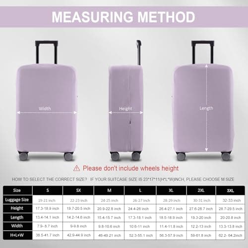 RainVillage Travel Luggage Cover Suitcase Protector, Lavender Purple, 32-33 inch — view 6