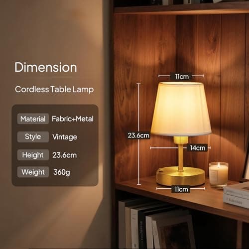 EppieBasic Rechargeable Cordless Table Lamp, 2700K Dimmable, Small — view 6