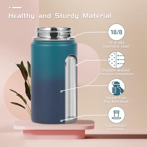 Volhoply 410ml 14oz Kids Stainless Steel Insulated Leakproof Tumbler Water Bottle with Straw Lid and Silicone Boot,BPA-Free Easy Use for Boys&Girls,Double Wall Vacuum Bottles(Dark Night,1) — view 3