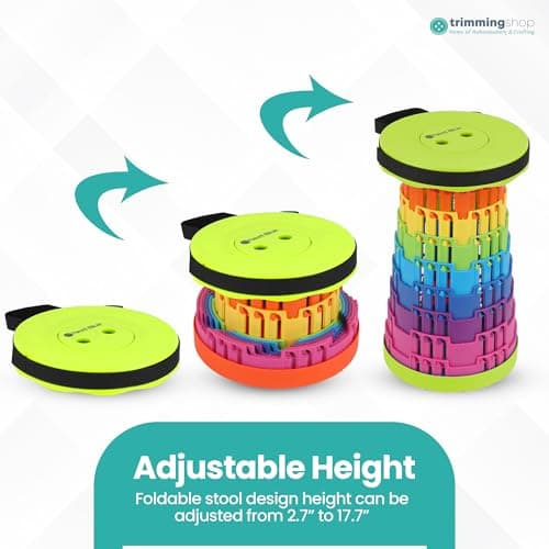 Trimming Shop Telescopic Folding Stool Portable Seat 440lbs, Rainbow Green — view 5