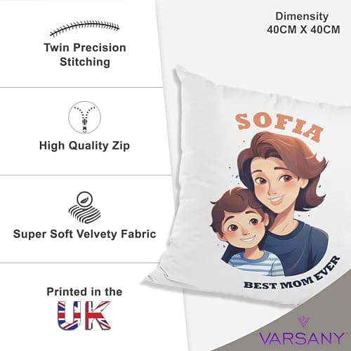 Varsany Personalised Grandma's Garden Ivory Cushion – Custom Granny Cushion, Grandma Pillow, Personalised Grandma Gifts, Customised Cushion for Grandma — view 6