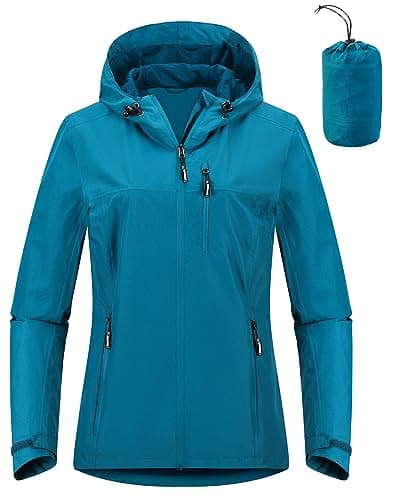 Outdoor Ventures Women's Waterproof Jacket Raincoat Packable Rain Jacket