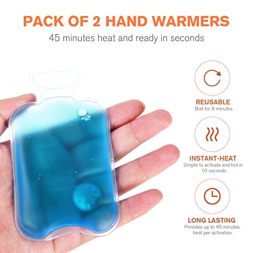 Vicloon Reusable Hand Warmers, 2PCS Instant Hand Warmers, Reusable Gel Click Heat Pads for Cold Hands Heat Pads Pocket Warmers — view 5