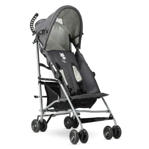 Asalvo Buggy, Compact Folding, Children's Buggy with 5-Point Safety Belt, Lightweight Pushchair with UV Protection 50+, Suitable for up to 22 kg, Grey/Cream — view 3