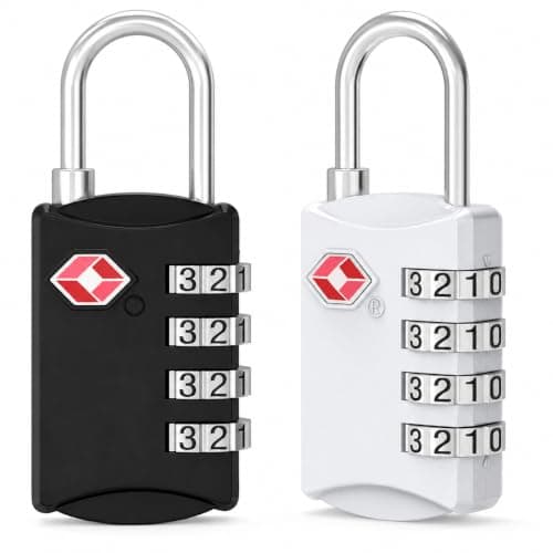 Diyife TSA Luggage Locks, [Updated Version] [2 Packs] 4-Digit Security Suitcase Locks, Combination Padlocks, Code Lock for Travel Suitcase Luggage Bag Case etc. (Black&Silver)