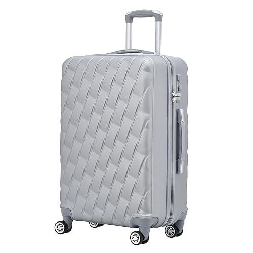 RMW Cabin Suitcase Hard Shell | Lightweight | 4 Dual Spinner Wheels | Trolley Cabin Bag | 20" Carry On Suitcase Luggage | Combination Lock | (Silver)