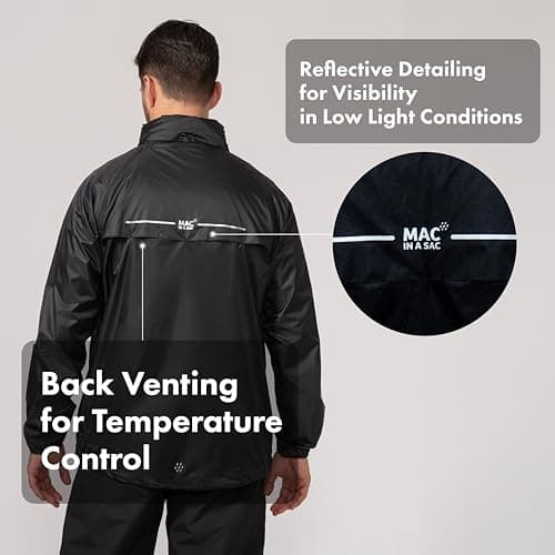 Mac in a Sac Origin II Waterproof Packable Jacket Unisex, Jet Black, XL — view 2