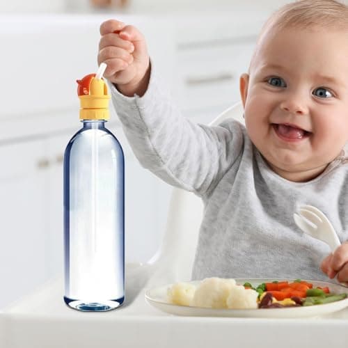 2 Pieces Water Bottle Top Adapter, Beverage Water Bottles Straw Lid, Universal Bottle Spout Adapter, 11.6x5.2cm, For Most Standard Bottles Toppers For Children Boys And Girls. — view 2
