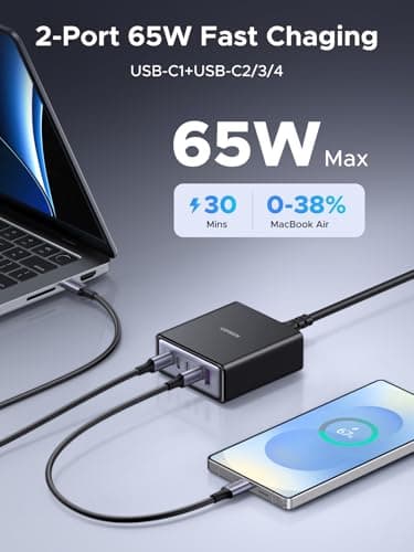 UGREEN 65W 5-Port USB C GaN Charger Station — view 3