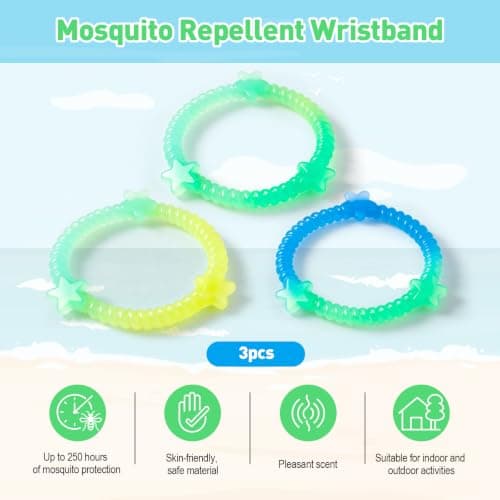 3PCS Mosquito-Repellent Bracelets Glow-in-the-Dark, Silicone Mosquito-Repellent Bracelets with Natural for Kids Adults, Outdoor Travel Summer(Lemon Green) — view 2