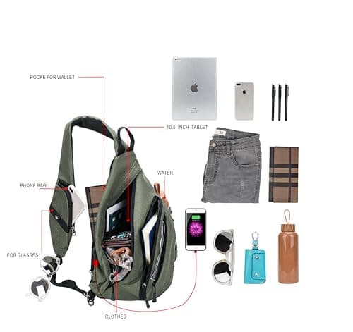 TurnWay Sling Bag Cross body Shoulder Bags with USB Charging Port — view 4