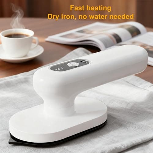 Cosiki Cordless Mini Iron for Clothes, USB Rechargeable Handheld Ironing Machine, Portable Travel Electric Iron with 3 Temperature Settings & Dry Ironing Support — view 3