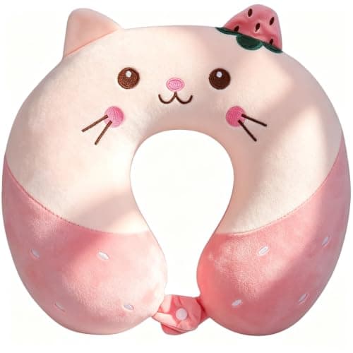 Lumina Co 1 Pink Neck Pillow for Travel, U-Shape, Soft Plush & Lightweight